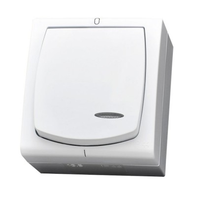 Łącznik dwubiegunowy z podświetleniem pomarańczowym Biały Ospel MADERA - ŁNH-11NS/00