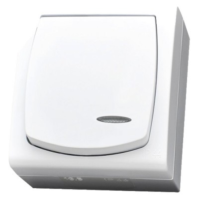 Łącznik jednobiegunowy z podświetleniem pomarańczowym Biały Ospel MADERA - ŁNH-1NS/00