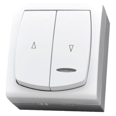 Łącznik żaluzjowy, zwierny, z podświetleniem pomarańczowym Biały Ospel MADERA - ŁNH-7NS/00