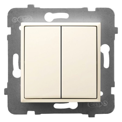 Łącznik podwójny schodowy Ecru Ospel ARIA - ŁP-10U/m/27