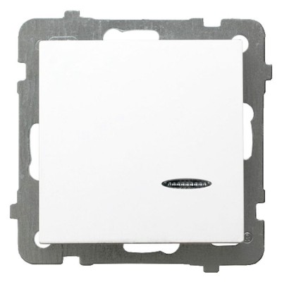 Łącznik jednobiegunowy z podświetleniem pomarańczowym Biały Ospel AS - ŁP-1GS/m/00