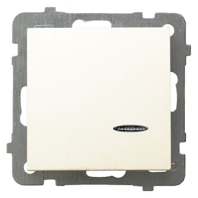 Łącznik jednobiegunowy z podświetleniem pomarańczowym Ecru Ospel AS - ŁP-1GS/m/27