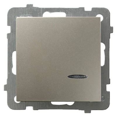 Łącznik jednobiegunowy z podświetleniem niebieskim Satyna Light Ospel AS - ŁP-1GS/m/45