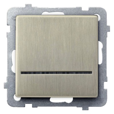 Łącznik jednobiegunowy z podświetleniem niebieskim Nowe Srebro Ospel SONATA NOWE SREBRO - ŁP-1RMS/m/44