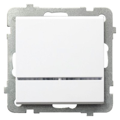 Łącznik jednobiegunowy z podświetleniem pomarańczowym Biały Ospel SONATA - ŁP-1RS/m/00