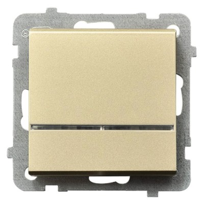 Łącznik jednobiegunowy z podświetleniem niebieskim Szampański Złoty Ospel SONATA - ŁP-1RS/m/39