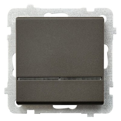 Łącznik jednobiegunowy z podświetleniem niebieskim Czekoladowy Metalik Ospel SONATA - ŁP-1RS/m/40