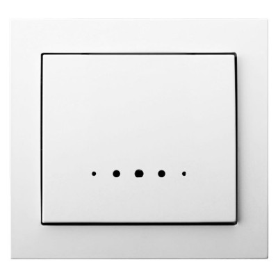 Łącznik jednobiegunowy z podświetleniem pomarańczowym Biały Ospel KIER - ŁP-1WS/00