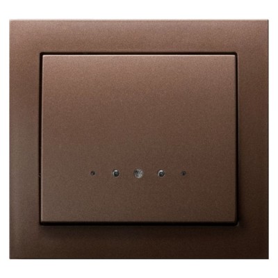 Łącznik jednobiegunowy z podświetleniem niebieskim Brązowy Metalik Ospel KIER - ŁP-1WS/52