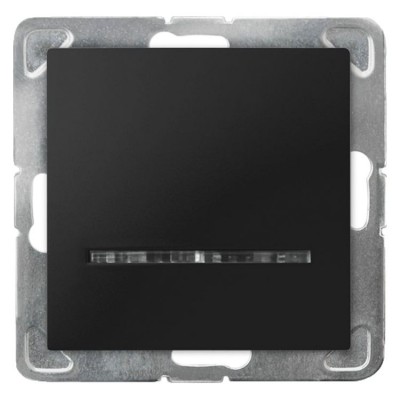 Łącznik jednobiegunowy z podświetleniem niebieskim Czarny Metalik Ospel IMPRESJA - ŁP-1YS/m/33