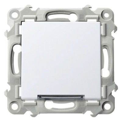 Łącznik jednobiegunowy z podświetleniem białym Biały Ospel SZAFIR - ŁP-1ZS/m/00