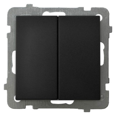 Łącznik dwugrupowy świecznikowy Czarny Metalik Ospel AS - ŁP-2G/m/33