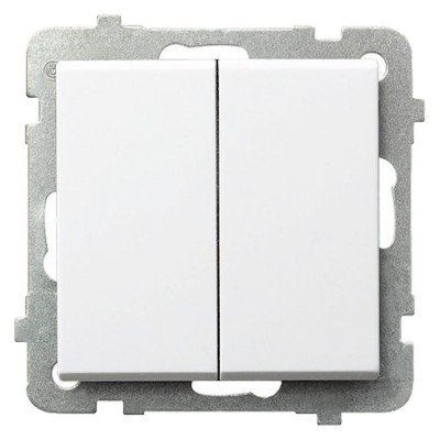 Łącznik dwugrupowy świecznikowy Biały Ospel SONATA - ŁP-2R/m/00