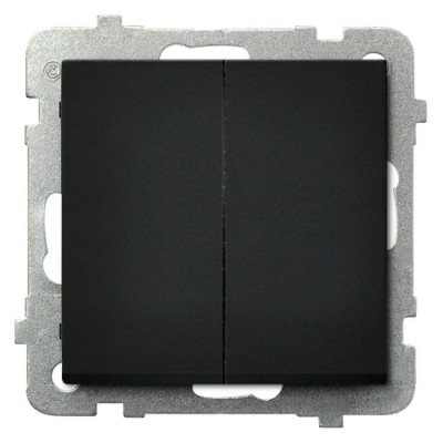 Łącznik dwugrupowy świecznikowy Czarny Metalik Ospel SONATA - ŁP-2R/m/33