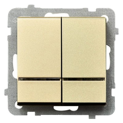 Łącznik dwugrupowy świecznikowy z podświetleniem niebieskim Szampański Złoty Ospel SONATA - ŁP-2RS/m/39