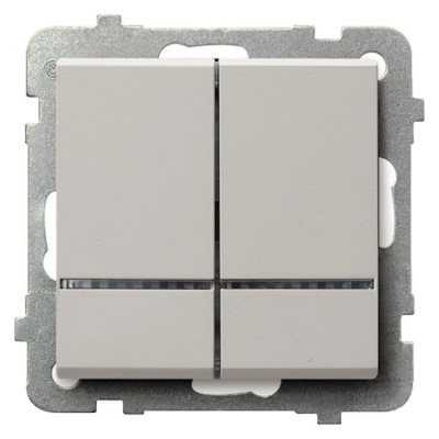 Łącznik dwugrupowy świecznikowy z podświetleniem niebieskim Kaszmir Ospel SONATA - ŁP-2RS/m/82