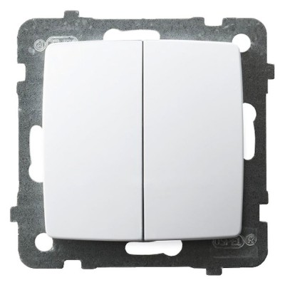 Łącznik dwugrupowy świecznikowy Biały Ospel KARO - ŁP-2S/m/00