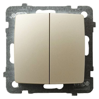 Łącznik dwugrupowy świecznikowy Ecru perłowy Ospel KARO - ŁP-2S/m/42