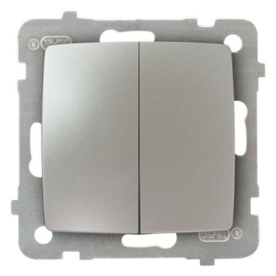 Łącznik dwugrupowy świecznikowy Srebrny Perłowy Ospel KARO - ŁP-2S/m/43