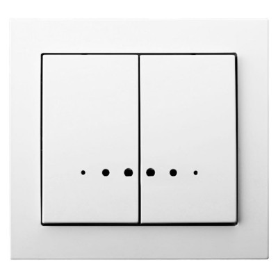 Łącznik dwugrupowy świecznikowy z podświetleniem pomarańczowym Biały Ospel KIER - ŁP-2WS/00