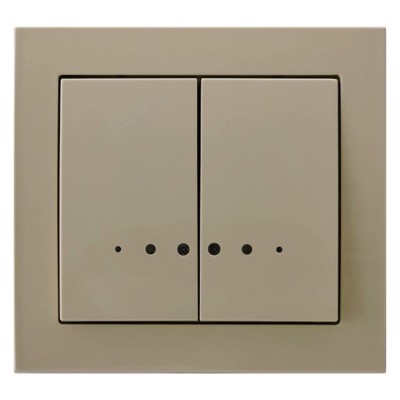 Łącznik dwugrupowy świecznikowy z podświetleniem pomarańczowym Beżowy Ospel KIER - ŁP-2WS/01