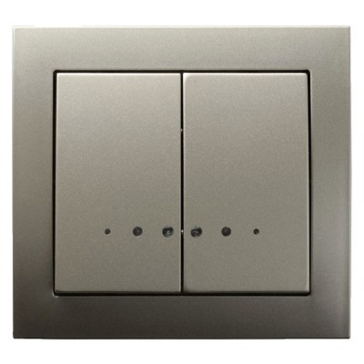 Łącznik jednobiegunowy z podświetleniem niebieskim Satyna Light Ospel KIER - ŁP-2WS/45