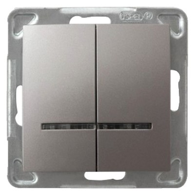 Łącznik dwugrupowy świecznikowy z podświetleniem niebieskim Tytan Ospel IMPRESJA - ŁP-2YS/m/23