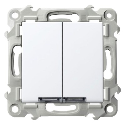 Łącznik dwugrupowy świecznikowy z podświetleniem białym Biały Ospel SZAFIR - ŁP-2ZS/m/00