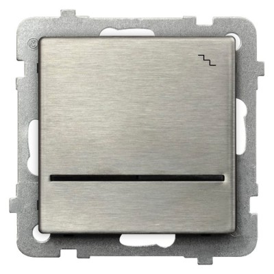 Łącznik schodowy z podświetleniem niebieskim Stal Inox Ospel SONATA STAL INOX - ŁP-3RMS/m/37