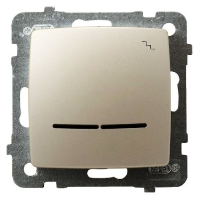 Łącznik schodowy z podświetleniem niebieskim Ecru perłowy Ospel KARO - ŁP-3SS/m/42