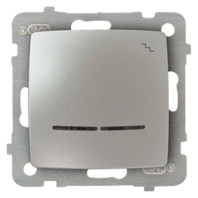 Łącznik schodowy z podświetleniem niebieskim Srebrny Perłowy Ospel KARO - ŁP-3SS/m/43