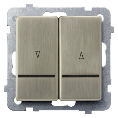 Łącznik żaluzjowy, zwierny, z podświetleniem niebieskim Nowe Srebro Ospel SONATA NOWE SREBRO - ŁP-7RMS/m/44