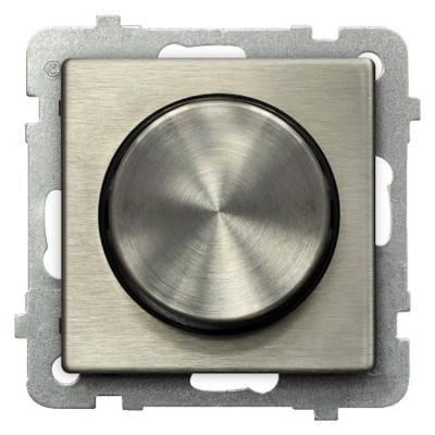 Ściemniacz przyciskowo-obrotowy przystosowany do obciążenia żarowego i halogenowego Nowe Srebro Ospel SONATA NOWE SREBRO - ŁP-8RM/m/44