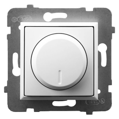 ŁP-8U/m/00 Ściemniacz przyciskowo-obrotowy przystosowany do obciążenia żarowego i halogenowego Biały