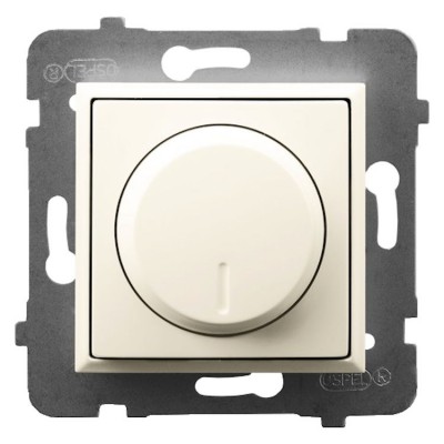 ŁP-8U/m/27 Ściemniacz przyciskowo-obrotowy przystosowany do obciążenia żarowego i halogenowego Ecru