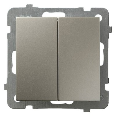 Łącznik schodowy + jednobiegunowy Satyna Light Ospel AS - ŁP-9G/m/45