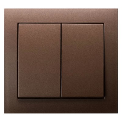 Łącznik schodowy + jednobiegunowy Brązowy Metalik Ospel KIER - ŁP-9W/52