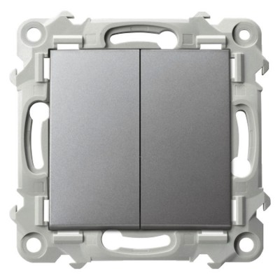 Łącznik schodowy + jednobiegunowy Szary Mat. Ospel SZAFIR - ŁP-9Z/m/70