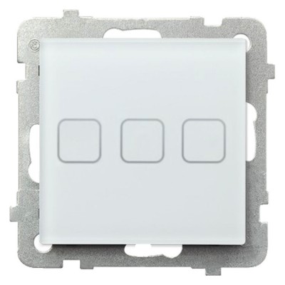 Łącznik dotykowy potrójny z podświetleniem Białe Szkło Szronione Ospel SONATA TOUCH - ŁPD-13RS/m/78