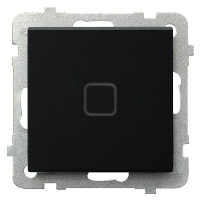 Łącznik dotykowy jednobiegunowy z podświetleniem Czarne Szkło Szronione Ospel SONATA TOUCH - ŁPD-1RS/m/79