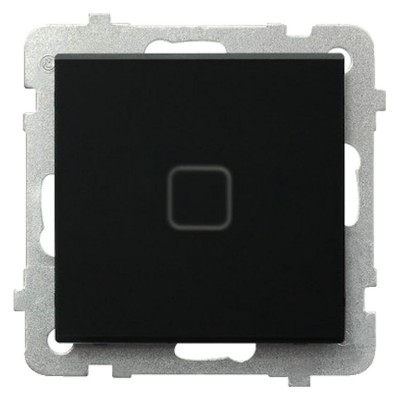 Łącznik dotykowy jednobiegunowy zwierny z podświetleniem Czarne Szkło Szronione Ospel SONATA TOUCH - ŁPD-21RS/m/79