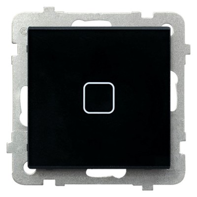 Łącznik dotykowy schodowy/krzyżowy z podświetleniem Czarne Szkło Ospel SONATA TOUCH - ŁPD-25RS/m/32