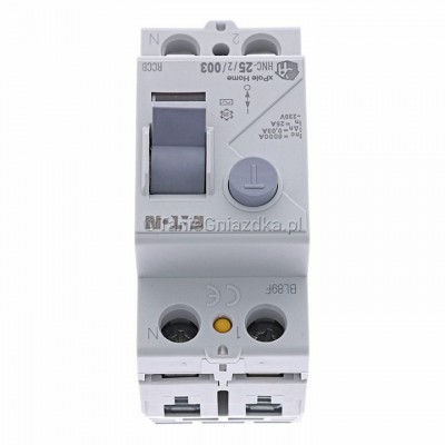 Wyłącznik różnicowoprądowy HNC-252003 25A 0,03A 30mA 6kA 2P Typ AC 194690 Eaton