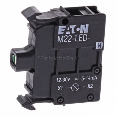 Eaton 216557 Oprawka z diodą LED M22-LED-W 12-30V AC/DC /Biała/ Biały 4015082165574