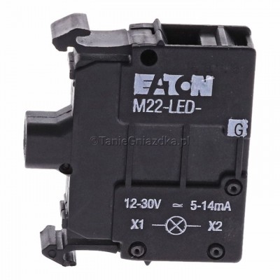 Eaton 216559 Oprawka z diodą LED M22-LED-G 12-30V AC/DC /Zielona/ Zielony 4015082165598