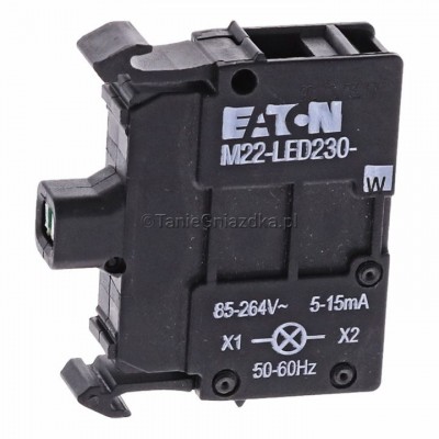 Eaton 216566 Oprawka z diodą LED M22-LEDC230-W 230V AC /Biała/ Biały 4015082165666