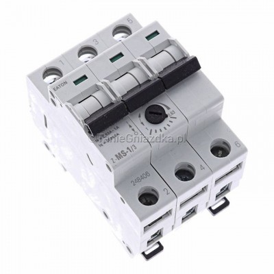 Wyłącznik silnikowy Z-MS-1,0/3 0,63‑1A 0,25kW 10kA 3P zaciski śrubowe Eaton