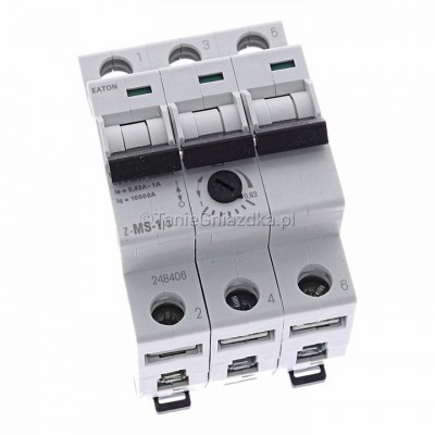Wyłącznik silnikowy Z-MS-1,0/3 0,63‑1A 0,25kW 10kA 3P zaciski śrubowe Eaton